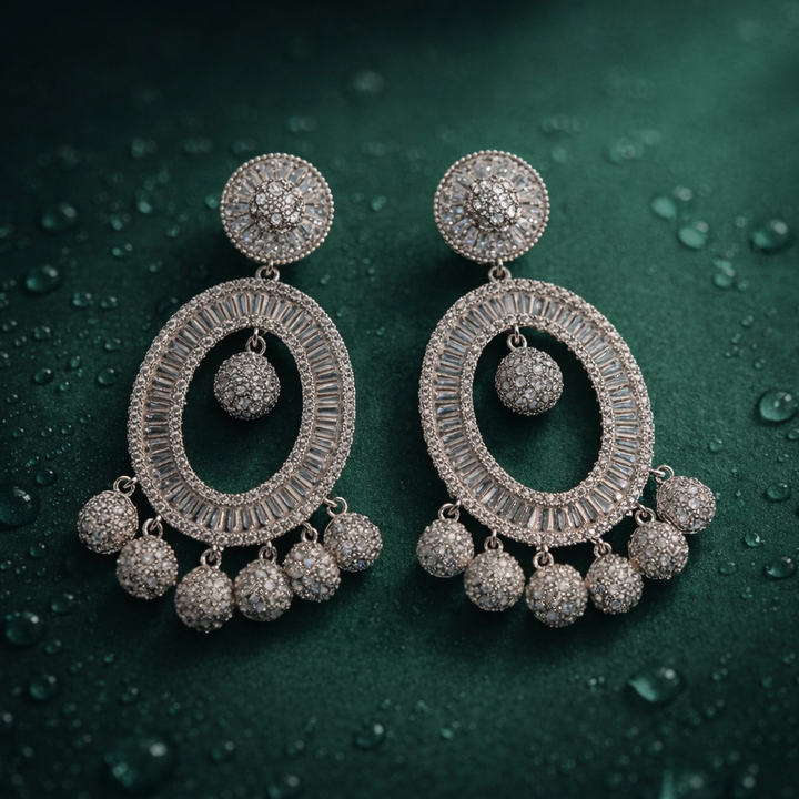 Oval Chandelier Crystal Earring