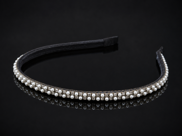 Pearl & Silver Crystal Hair Band