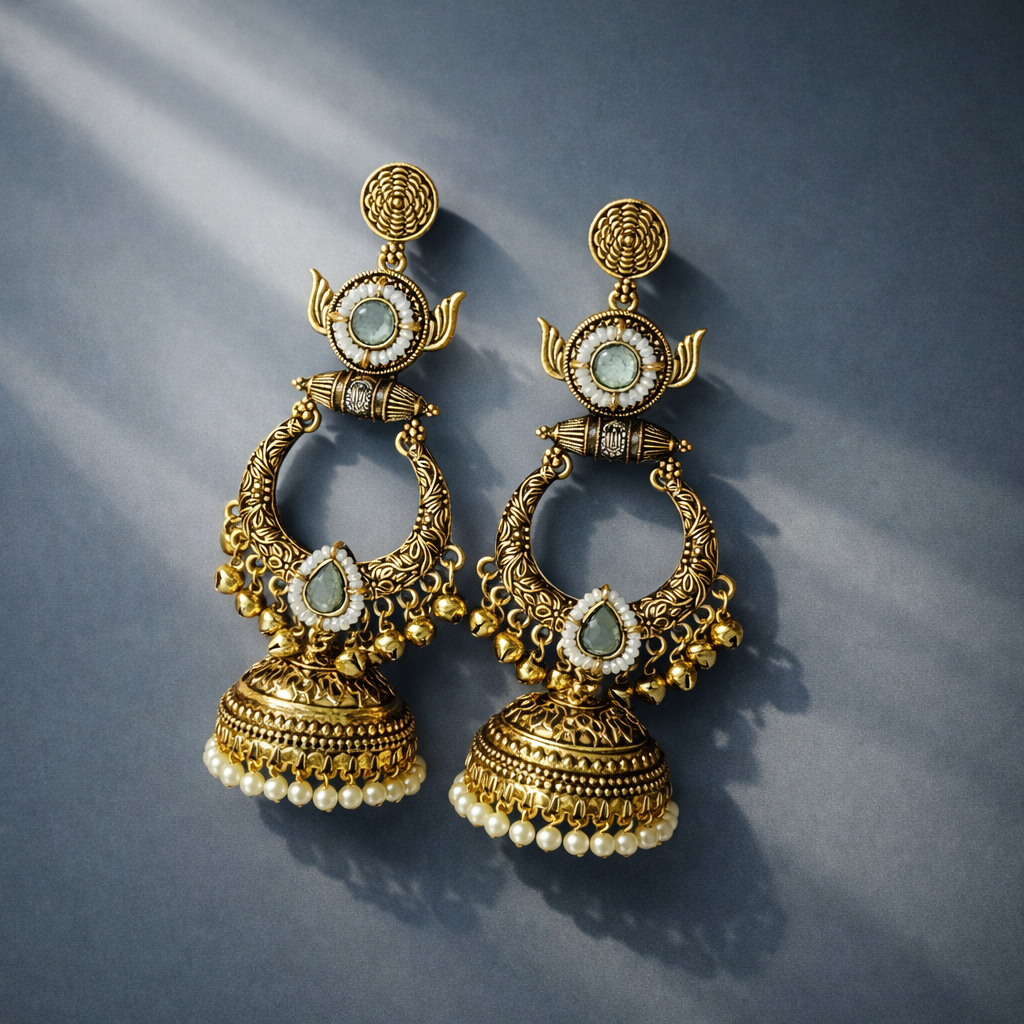 Kashmiri Pearl Jhumka