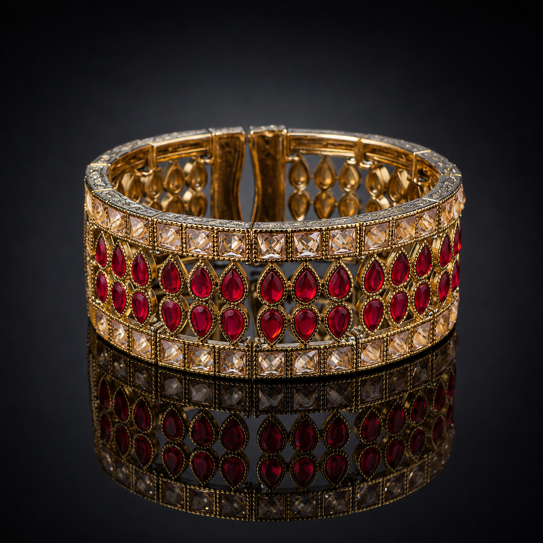 Ruby Royale Brass Kada