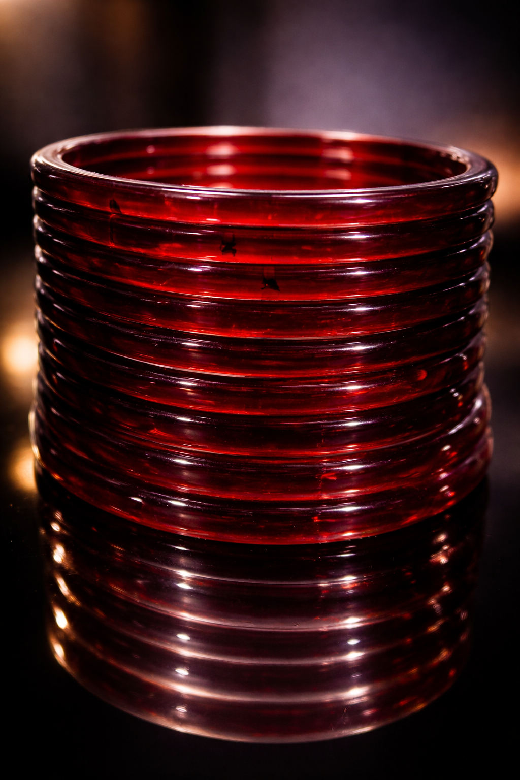 Maroon Glass Bangle Set