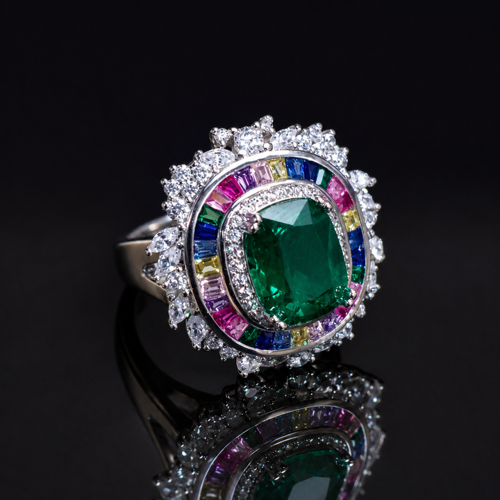 Luxe Cushion Halo Rings