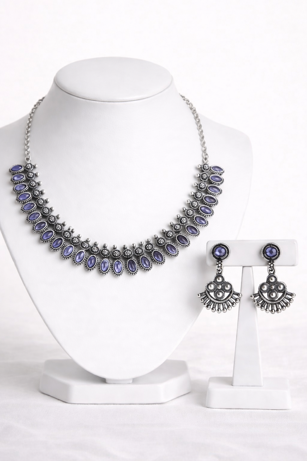 Teardrop Stone Necklace Set