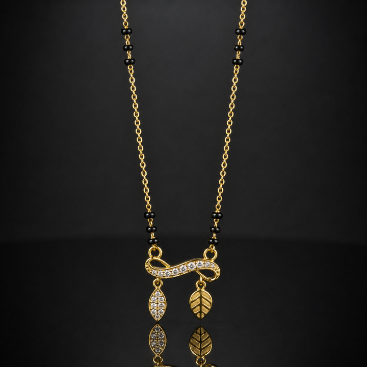Infinity Leaf Charm Designer Mangalsutra