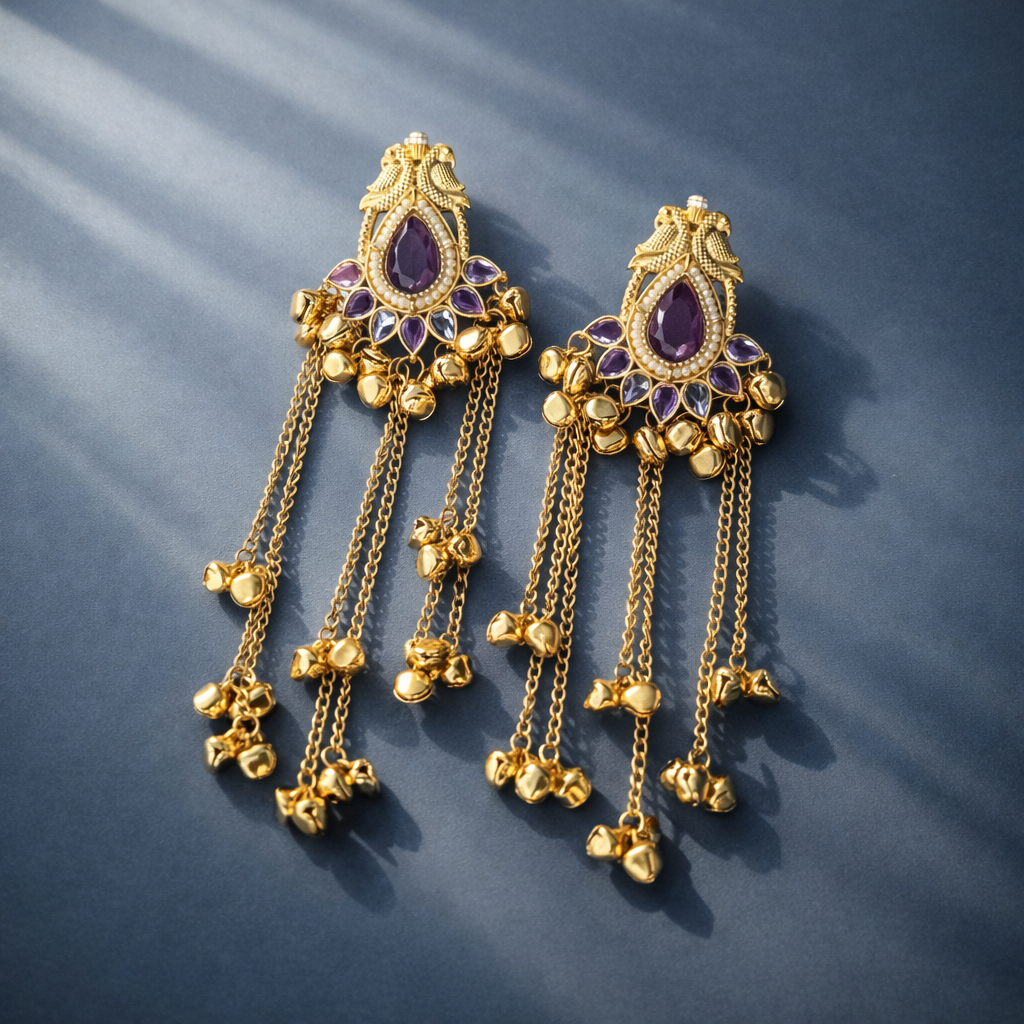 Kashmiri Sapphire Drop Earrings