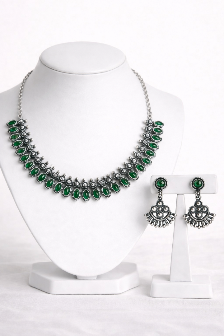 Teardrop Stone Necklace Set