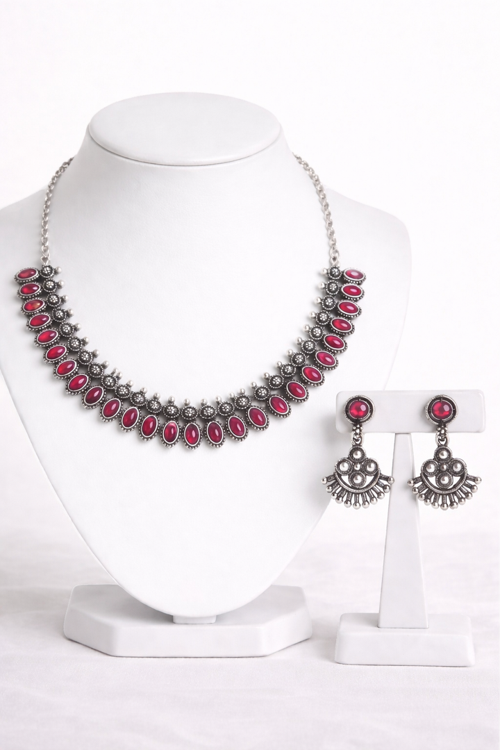 Teardrop Stone Necklace Set