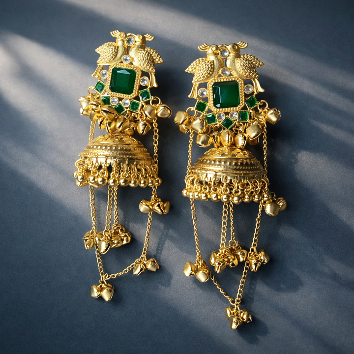 Elegant Kashmiri Peacock Earrings