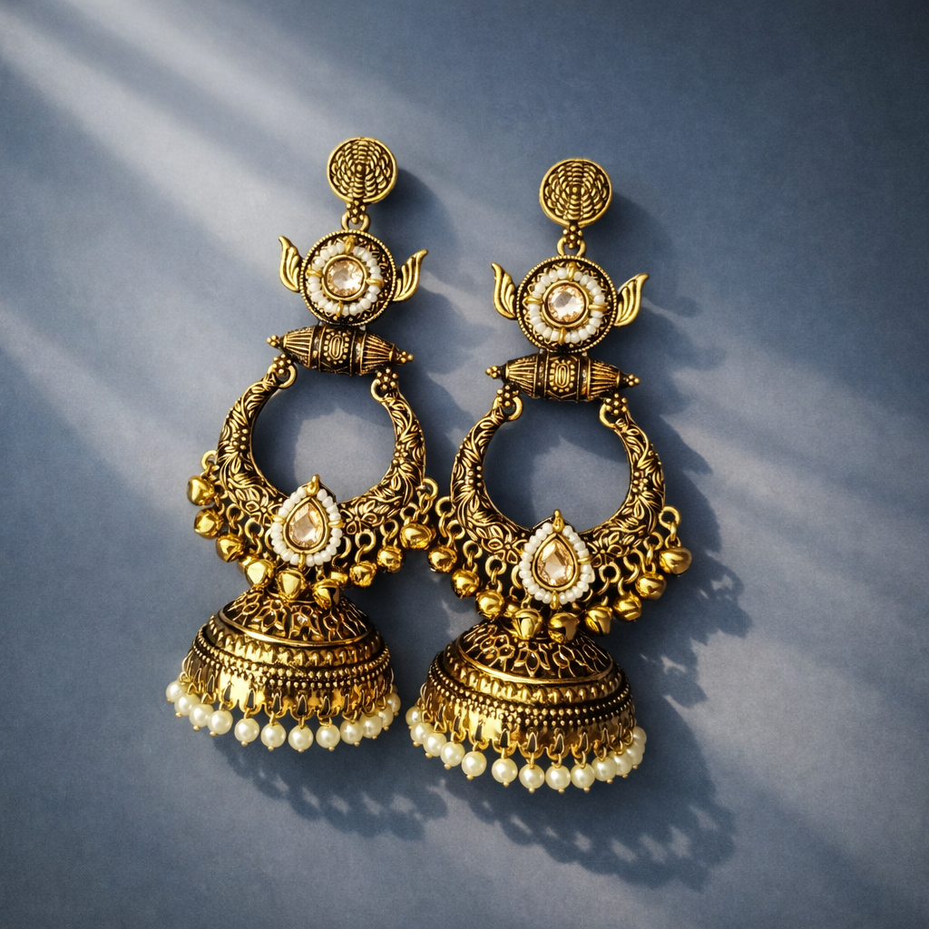 Kashmiri Pearl Jhumka