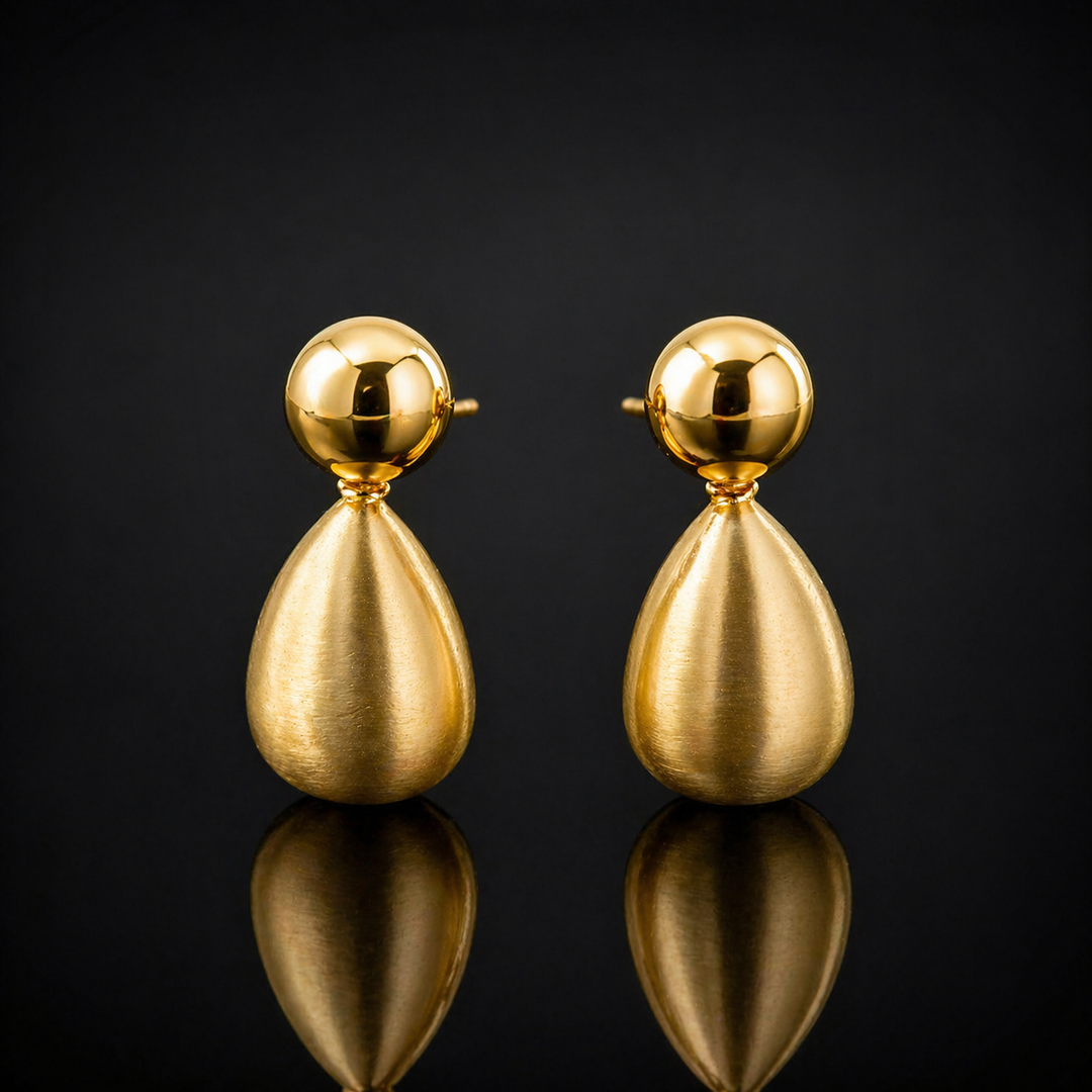Golden Teardrop  Earrings