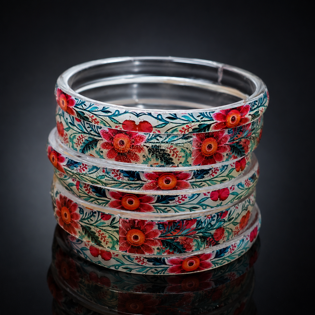 Designer Ethnic Glass Bangles Set