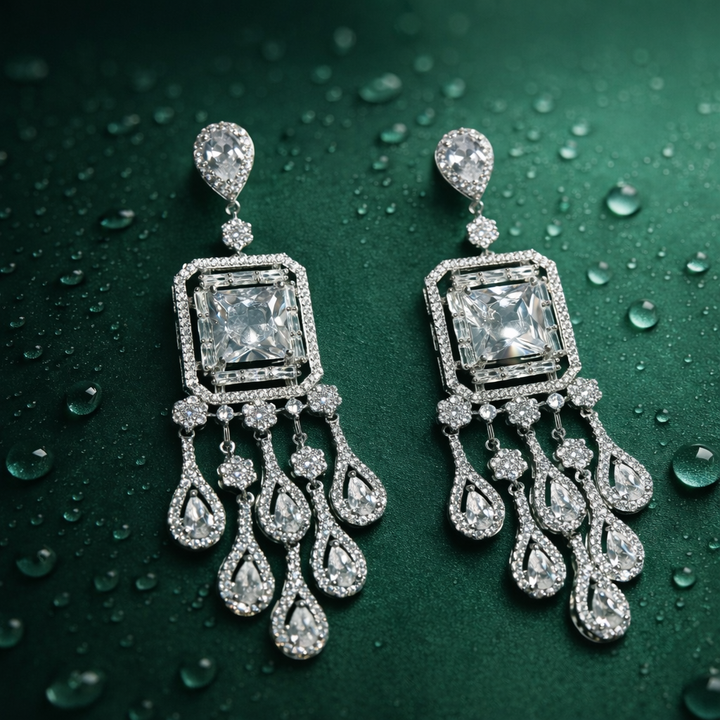 Silver Square  Earrings