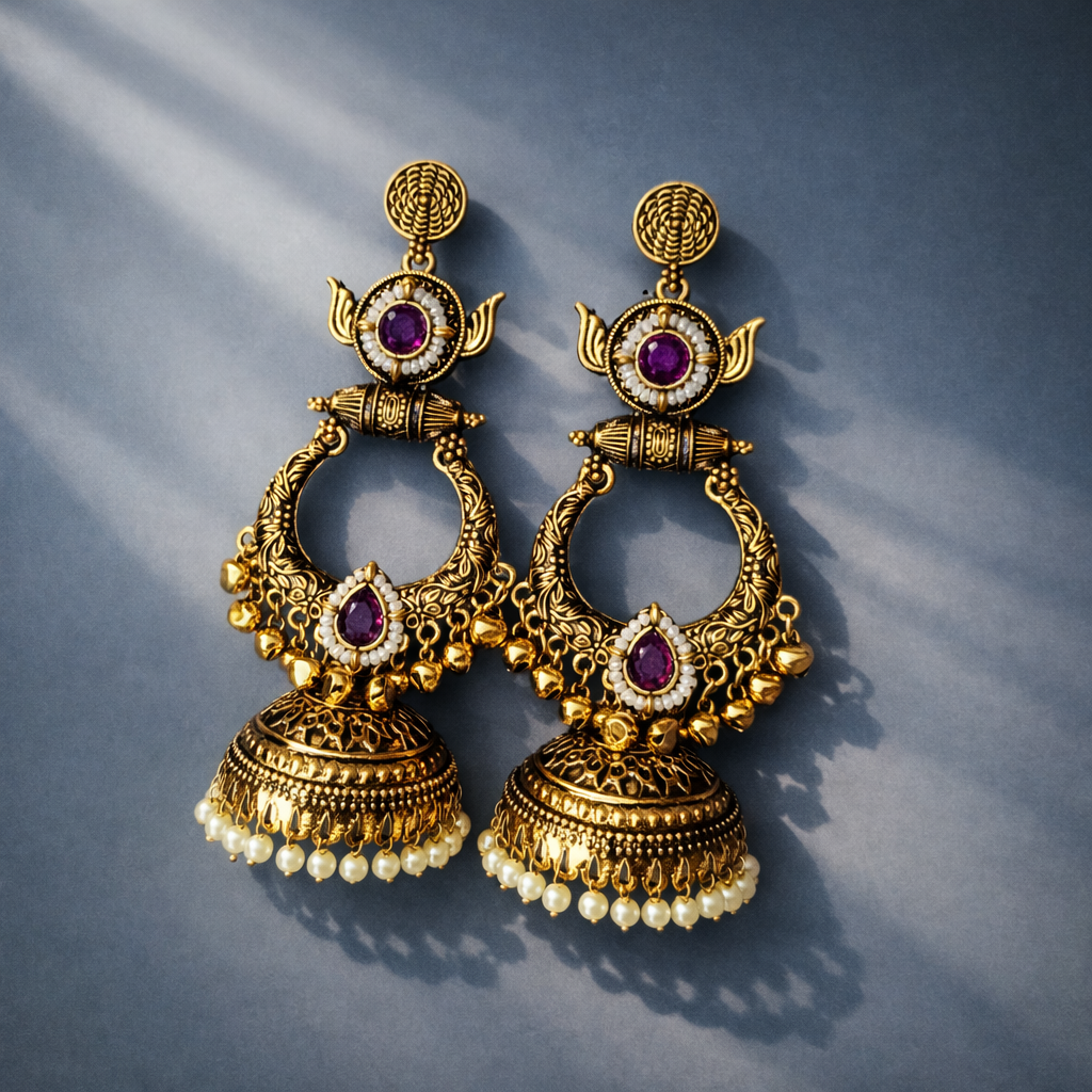 Kashmiri Pearl Jhumka