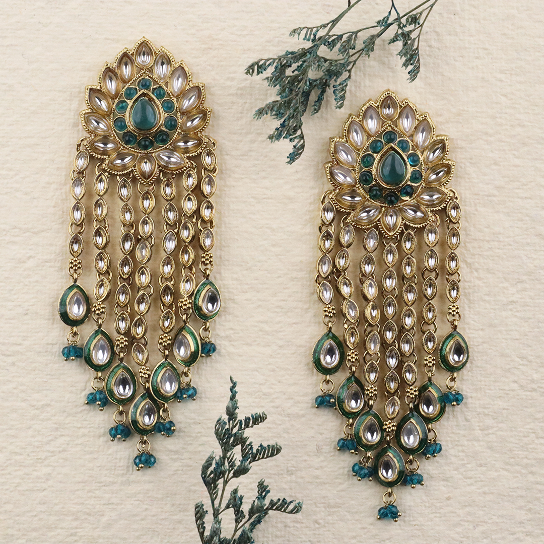 Long Brass Earring P4372